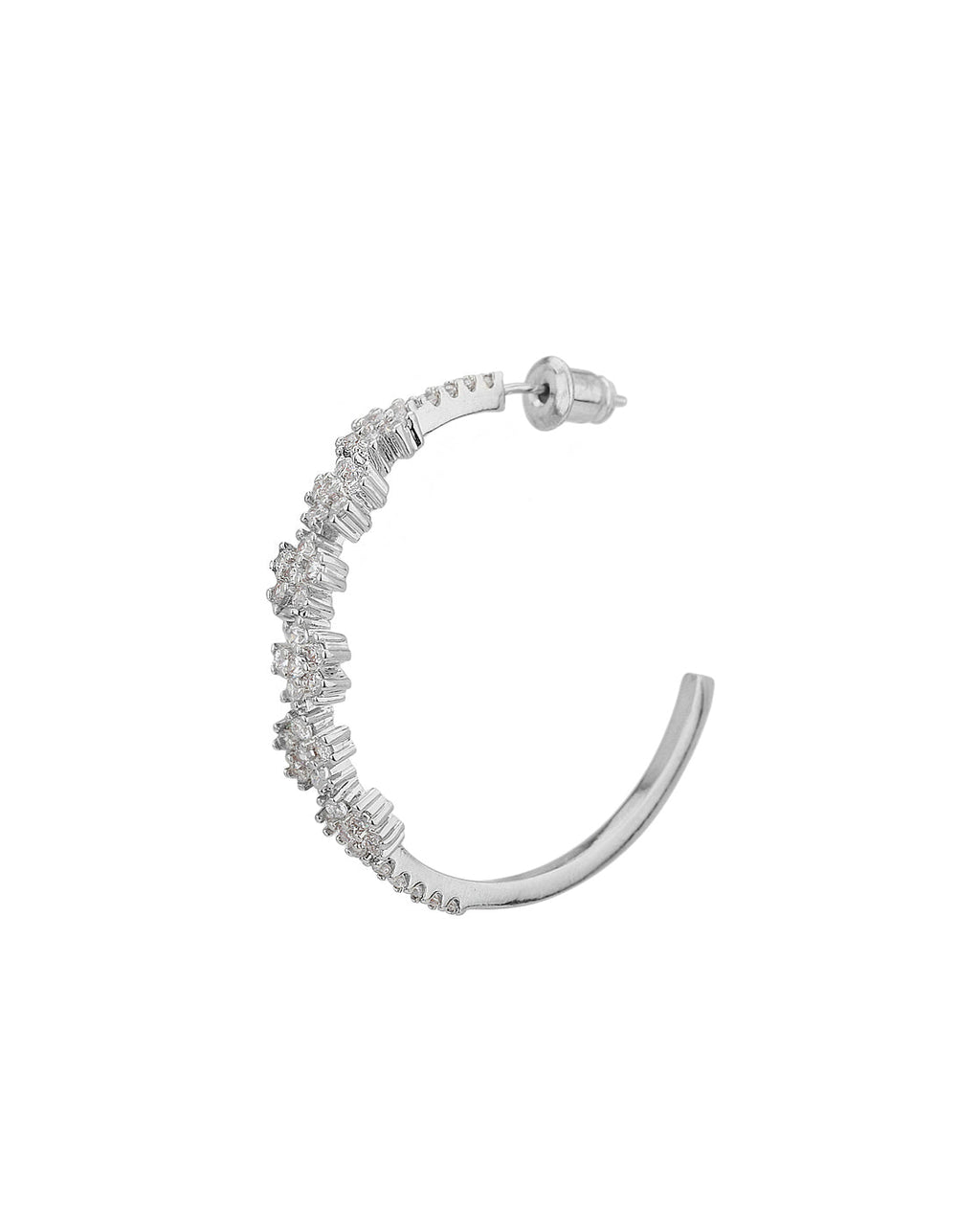 Rhodium Plated Multi-Coloured Cz Ear Cuff Earring For Women - Wahe Jewels - Swadesiicart