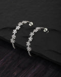 Rhodium Plated Multi-Coloured Cz Ear Cuff Earring For Women - Wahe Jewels - Swadesiicart