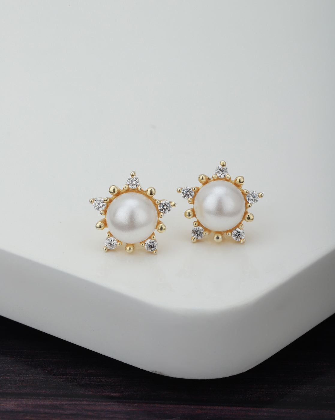 Gold-Polished & Quartz Stone Key Drop Earring For Women - Wahe Jewels - Swadesiicart