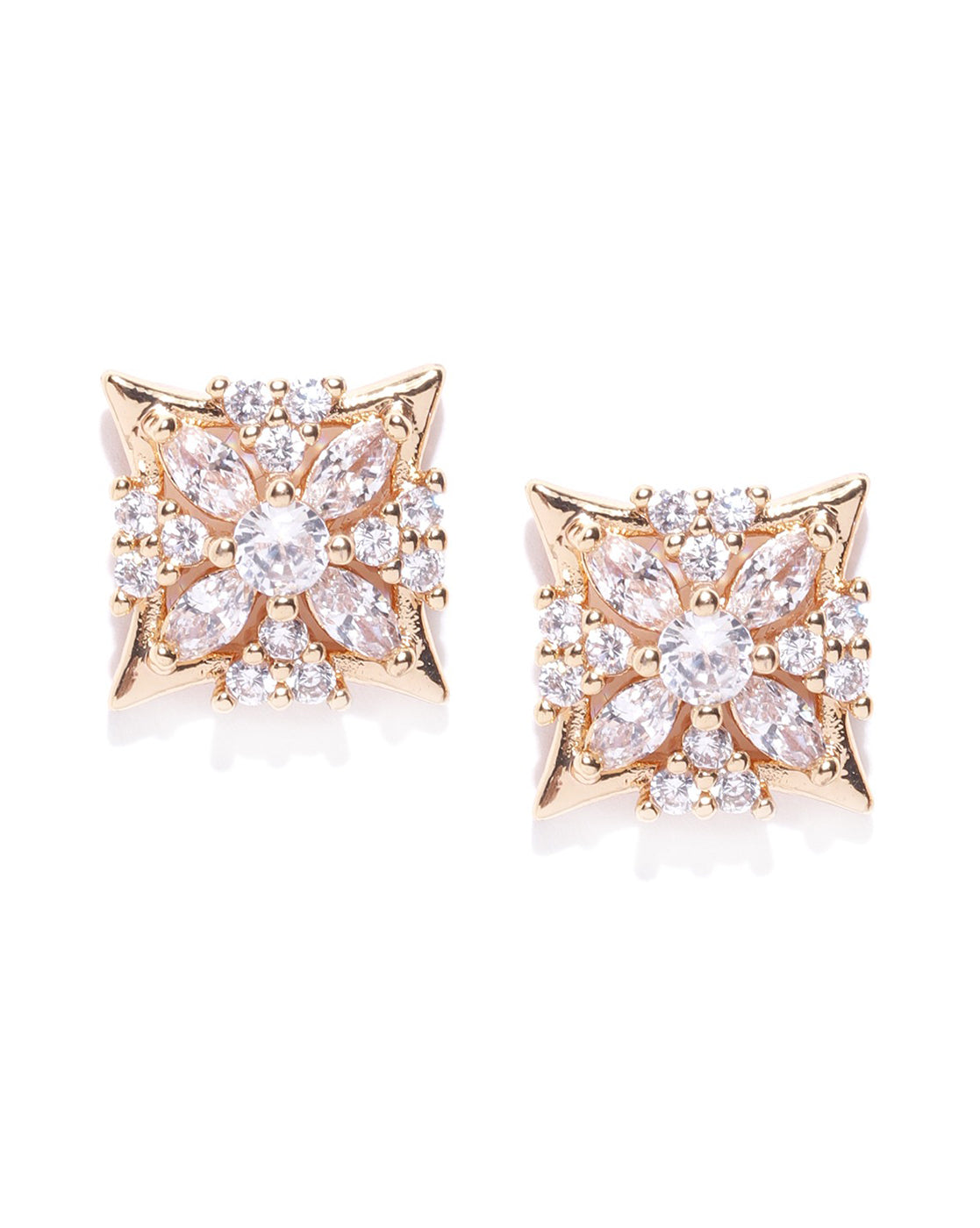 Gold-Polished Contemporary Drop Earring With Dangling Pearl For Women - Wahe Jewels - Swadesiicart