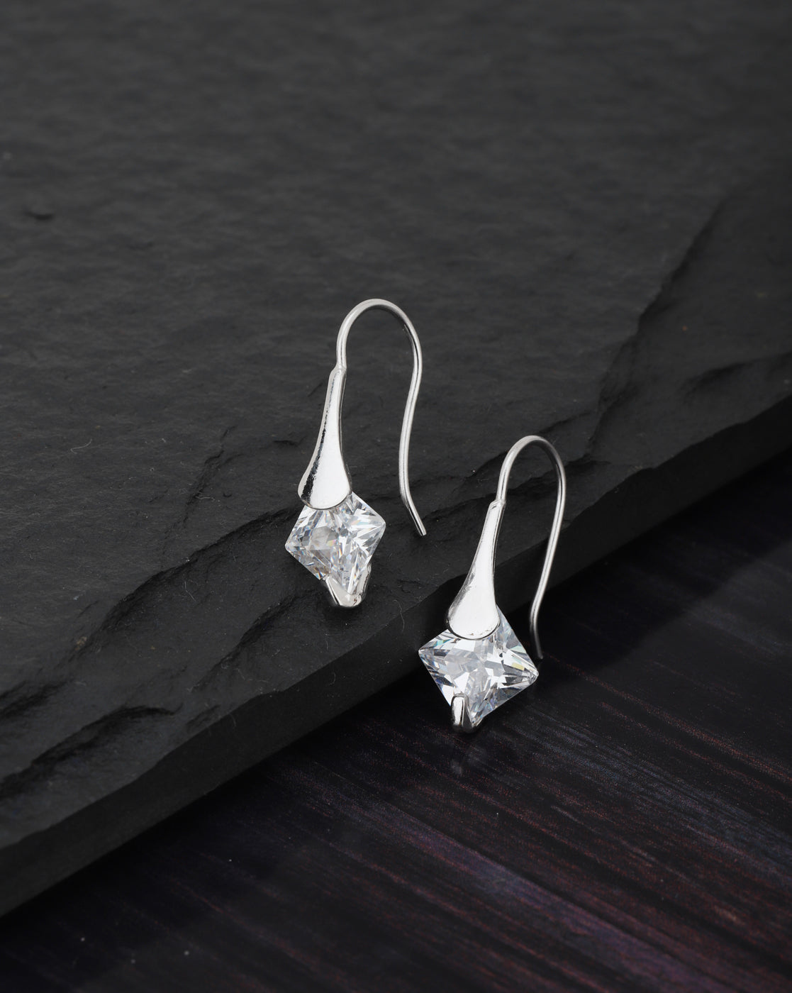 Oxidised Silver Plated Crescent Half Hoop Earring For Women - Wahe Jewels - Swadesiicart