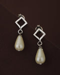 Rhodium Plated Cz Geometric Drop Earring For Women - Wahe Jewels - Swadesiicart