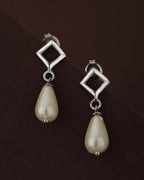 Rhodium Plated Cz Geometric Drop Earring For Women - Wahe Jewels - Swadesiicart