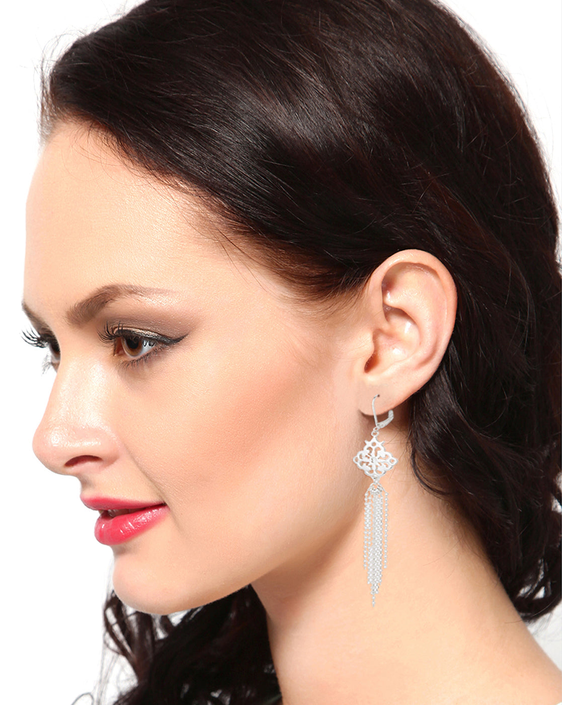 Set Of 2 Rhodium Plated Cz Stud Earring For Women - Wahe Jewels - Swadesiicart