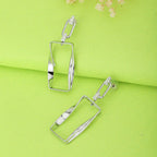 Gold-Polished & Crystal Square Drop Earring For Women - Wahe Jewels - Swadesiicart
