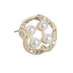 Women'S Brass Off - White Gold-Polished Cz - Studded Handcrafted Beaded Contemporary Studs - Wahe Jewels - Swadesiicart