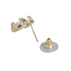 Women'S Brass Off - White Gold-Polished Cz - Studded Handcrafted Beaded Contemporary Studs - Wahe Jewels - Swadesiicart