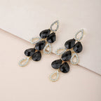 Women'S Brass Black Gold-Polished Handcrafted Contemporary Drop Earrings - Wahe Jewels - Swadesiicart