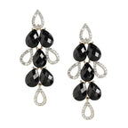 Women'S Brass Black Gold-Polished Handcrafted Contemporary Drop Earrings - Wahe Jewels - Swadesiicart