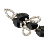 Women'S Brass Black Gold-Polished Handcrafted Contemporary Drop Earrings - Wahe Jewels - Swadesiicart