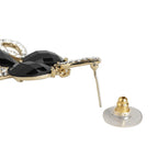 Women'S Brass Black Gold-Polished Handcrafted Contemporary Drop Earrings - Wahe Jewels - Swadesiicart
