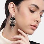 Women'S Brass Black Gold-Polished Handcrafted Contemporary Drop Earrings - Wahe Jewels - Swadesiicart