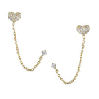 Women'S Brass Gold-Polished Heart Shaped Studs Earrings - Wahe Jewels - Swadesiicart