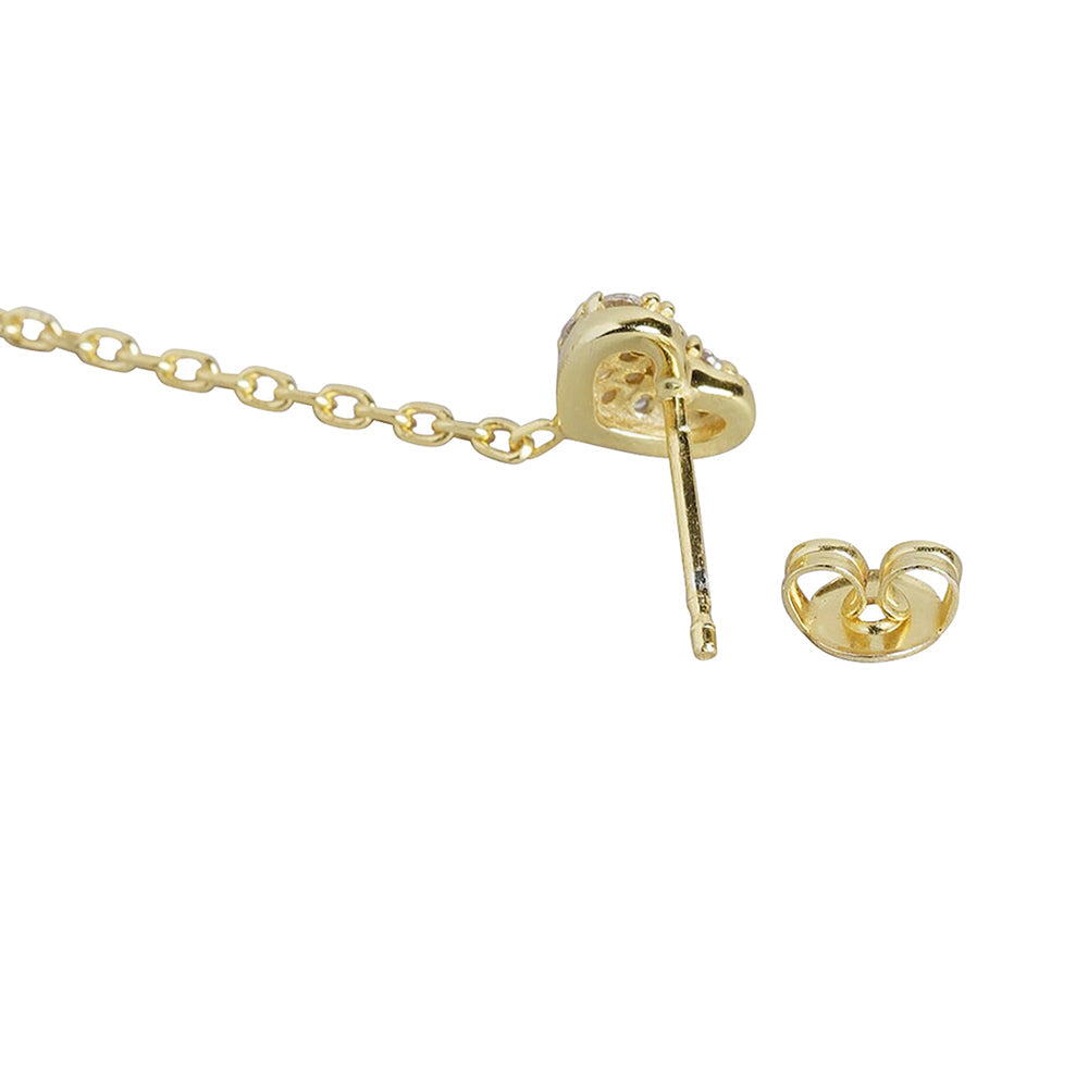 Women'S Brass Gold-Polished Heart Shaped Studs Earrings - Wahe Jewels - Swadesiicart
