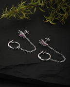 Red & Pink Floral Drop Earrings - Wahe Jewels - Swadesiicart