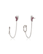 Red & Pink Floral Drop Earrings - Wahe Jewels - Swadesiicart