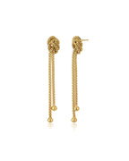 Gold-Polished With Cz Floral Drop Earring For Women - Wahe Jewels - Swadesiicart