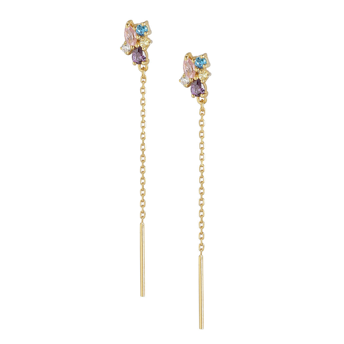 Rhodium Plated Cz Drop Earring For Women - Wahe Jewels - Swadesiicart