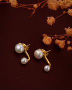 Gold-Polished Maroon Stone Circular Stud Earring For Women - Wahe Jewels - Swadesiicart