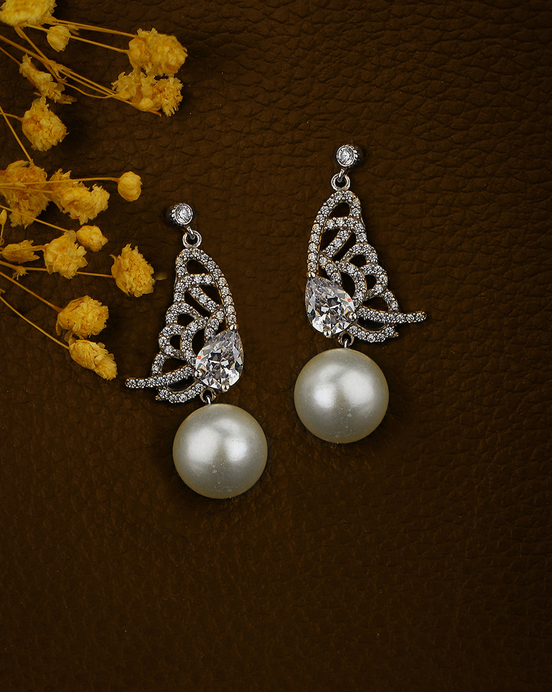 Gold-Polished With Cz Unique Stud Earring For Women - Wahe Jewels - Swadesiicart