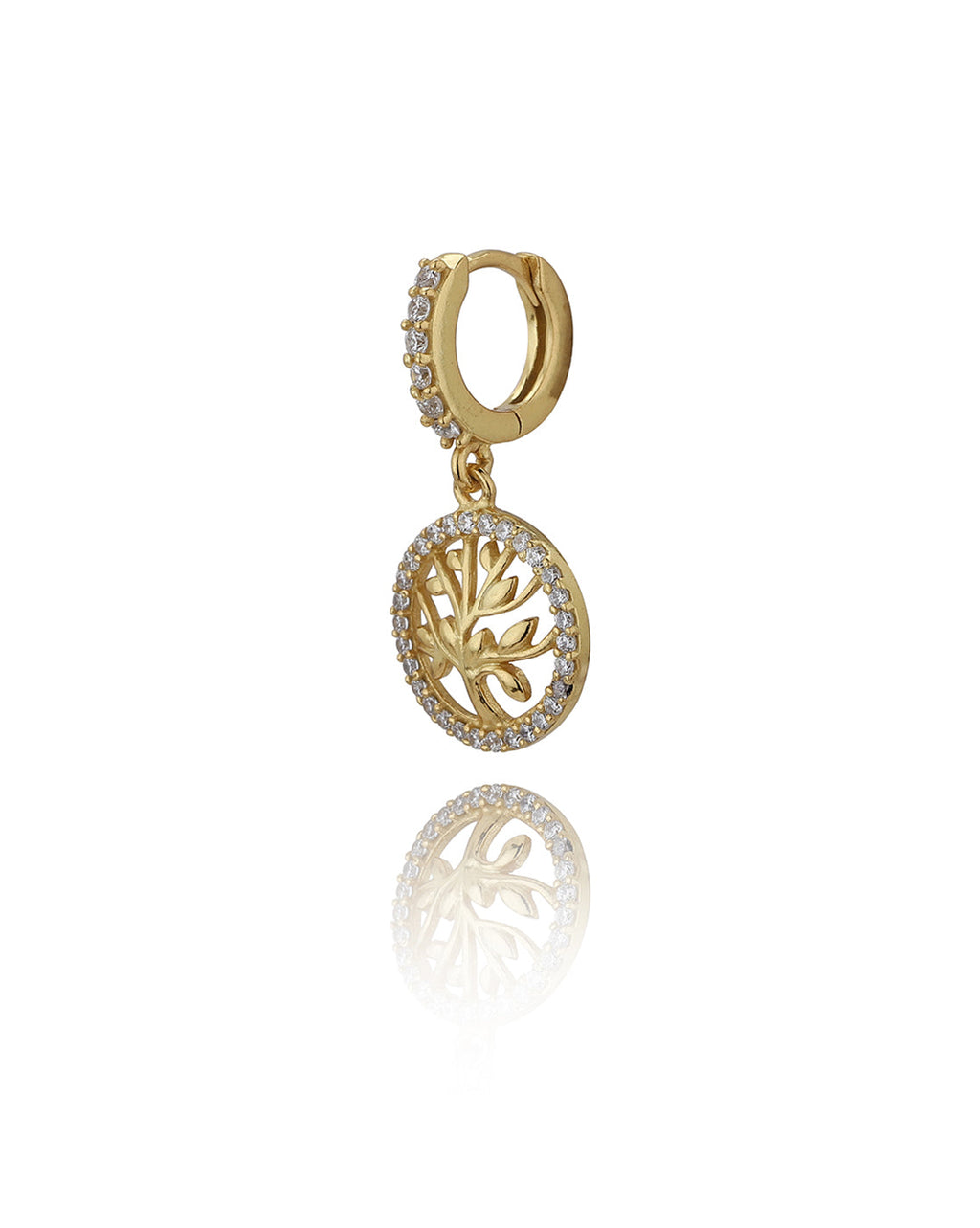 Gold-Polished With Cz Oval Drop Earring For Women - Wahe Jewels - Swadesiicart