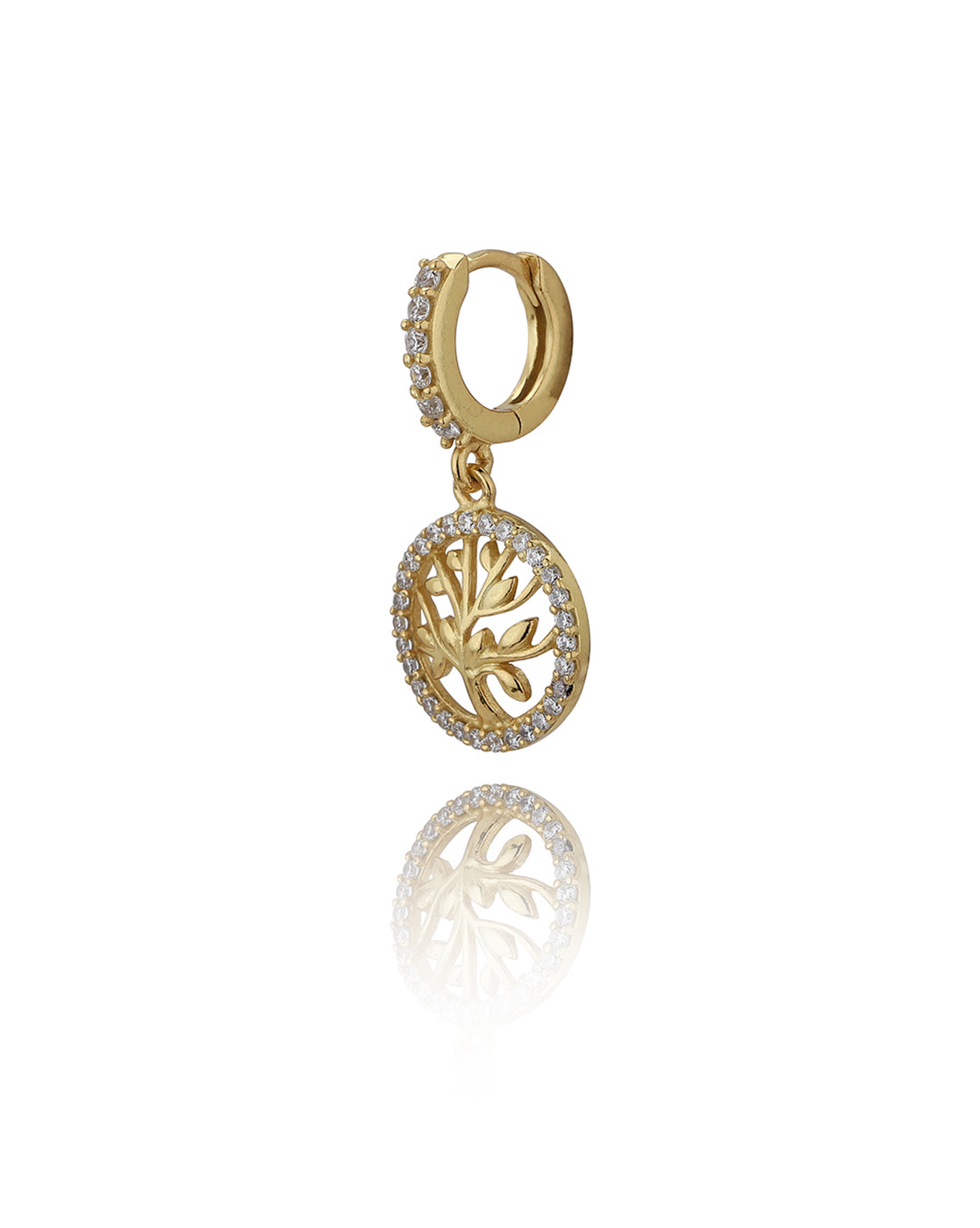 Gold-Polished With Cz Oval Drop Earring For Women - Wahe Jewels - Swadesiicart