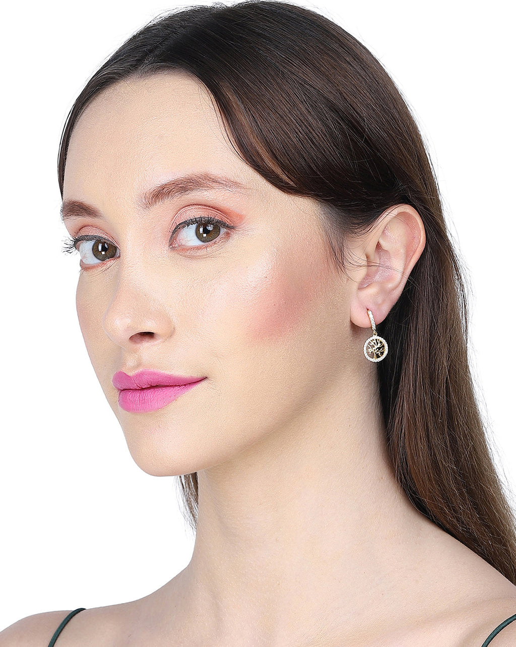 Gold-Polished With Cz Oval Drop Earring For Women - Wahe Jewels - Swadesiicart