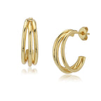 Women'S Gold Western Brass Na Post And Back Gold-Polished Single Gold - Toned Contemporary Half Hoop Earrings - Wahe Jewels - Swadesiicart
