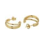 Women'S Gold Western Brass Na Post And Back Gold-Polished Single Gold - Toned Contemporary Half Hoop Earrings - Wahe Jewels - Swadesiicart