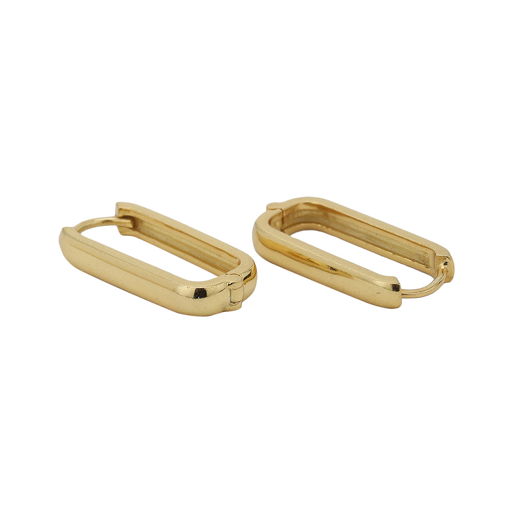 Women'S Gold Western Brass Na Fish Hook Ear Wire Gold-Polished Single Oval Drop Earrings - Wahe Jewels - Swadesiicart