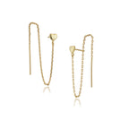 Women'S Gold Western Brass Na Post And Back Gold-Polished Single Heart Shaped Drop Earrings - Wahe Jewels - Swadesiicart