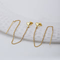 Women'S Gold Western Brass Na Post And Back Gold-Polished Single Heart Shaped Drop Earrings - Wahe Jewels - Swadesiicart