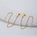 Women'S Gold Western Brass Na Post And Back Gold-Polished Single Heart Shaped Drop Earrings - Wahe Jewels - Swadesiicart