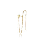 Women'S Gold Western Brass Na Post And Back Gold-Polished Single Heart Shaped Drop Earrings - Wahe Jewels - Swadesiicart