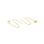 Women'S Gold Western Brass Na Post And Back Gold-Polished Single Heart Shaped Drop Earrings - Wahe Jewels - Swadesiicart