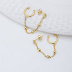 Women'S Gold Western Brass Cubic Zirconia Post And Back Gold-Polished Single Contemporary Drop Earrings - Wahe Jewels - Swadesiicart