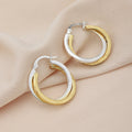 Women'S Gold Western Brass Na Fish Hook Ear Wire Rhodium - Polished Single Circular Hoop Earrings - Wahe Jewels - Swadesiicart