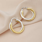Women'S Gold Western Brass Na Fish Hook Ear Wire Rhodium - Polished Single Circular Hoop Earrings - Wahe Jewels - Swadesiicart