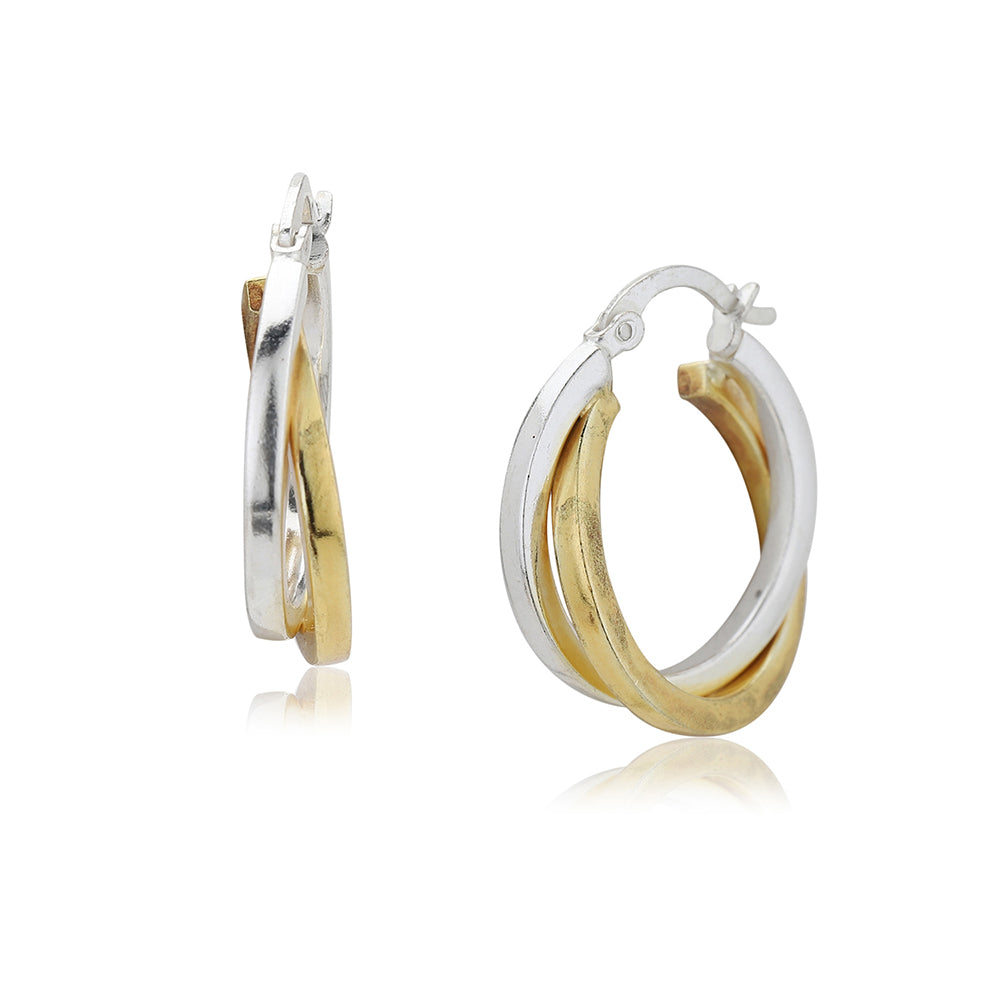 Women'S Gold Western Brass Na Fish Hook Ear Wire Rhodium - Polished Single Circular Hoop Earrings - Wahe Jewels - Swadesiicart