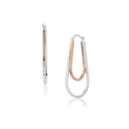 Women'S Silver Western Brass Na Fish Hook Ear Wire Rhodium - Plated Single Oval Hoop Earrings - Wahe Jewels - Swadesiicart