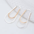Women'S Silver Western Brass Na Fish Hook Ear Wire Rhodium - Plated Single Oval Hoop Earrings - Wahe Jewels - Swadesiicart