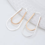 Women'S Silver Western Brass Na Fish Hook Ear Wire Rhodium - Plated Single Oval Hoop Earrings - Wahe Jewels - Swadesiicart