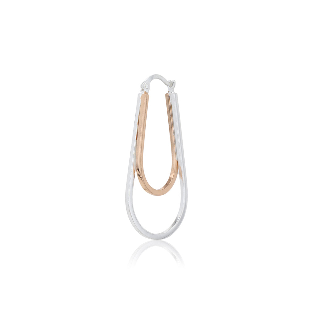 Women'S Silver Western Brass Na Fish Hook Ear Wire Rhodium - Plated Single Oval Hoop Earrings - Wahe Jewels - Swadesiicart