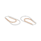 Women'S Silver Western Brass Na Fish Hook Ear Wire Rhodium - Plated Single Oval Hoop Earrings - Wahe Jewels - Swadesiicart