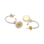 Women'S Gold Western Brass Na Post And Back Gold-Polished Single Floral Half Hoop Earrings - Wahe Jewels - Swadesiicart