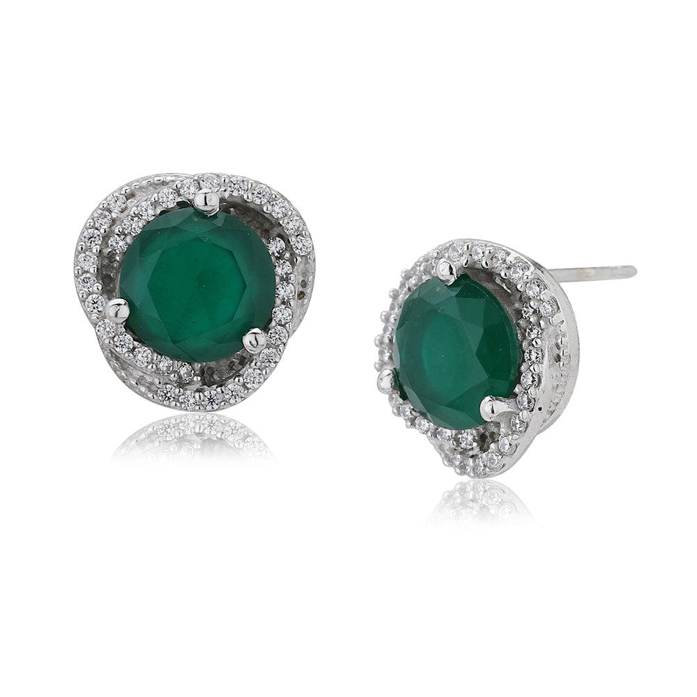 Women'S Silver Western Brass Cubic Zirconia Post And Back Rhodium - Plated Single Contemporary Rhodium - Plated Studs - Wahe Jewels - Swadesiicart