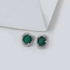 Women'S Silver Western Brass Cubic Zirconia Post And Back Rhodium - Plated Single Contemporary Rhodium - Plated Studs - Wahe Jewels - Swadesiicart
