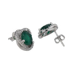 Women'S Silver Western Brass Cubic Zirconia Post And Back Rhodium - Plated Single Contemporary Rhodium - Plated Studs - Wahe Jewels - Swadesiicart