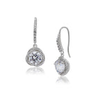 Women'S Silver Western Brass Cubic Zirconia Fish Hook Ear Wire Rhodium - Plated Single Contemporary Drop Earrings - Wahe Jewels - Swadesiicart