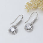 Women'S Silver Western Brass Cubic Zirconia Fish Hook Ear Wire Rhodium - Plated Single Contemporary Drop Earrings - Wahe Jewels - Swadesiicart